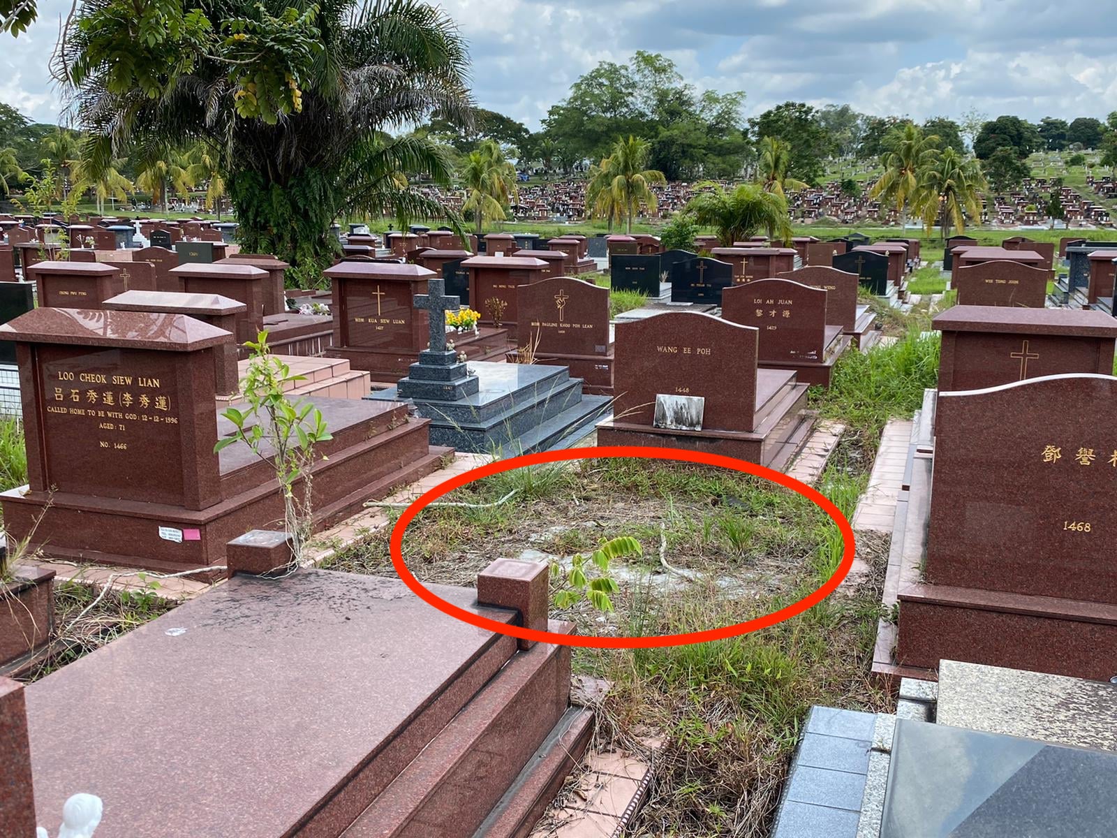 Image of Chong Siew Hong's unmarked grave