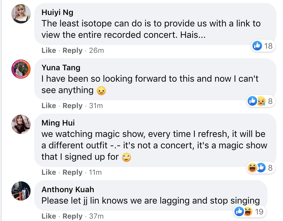 JJ Lin's online concert experiences severe lag, viewers ...