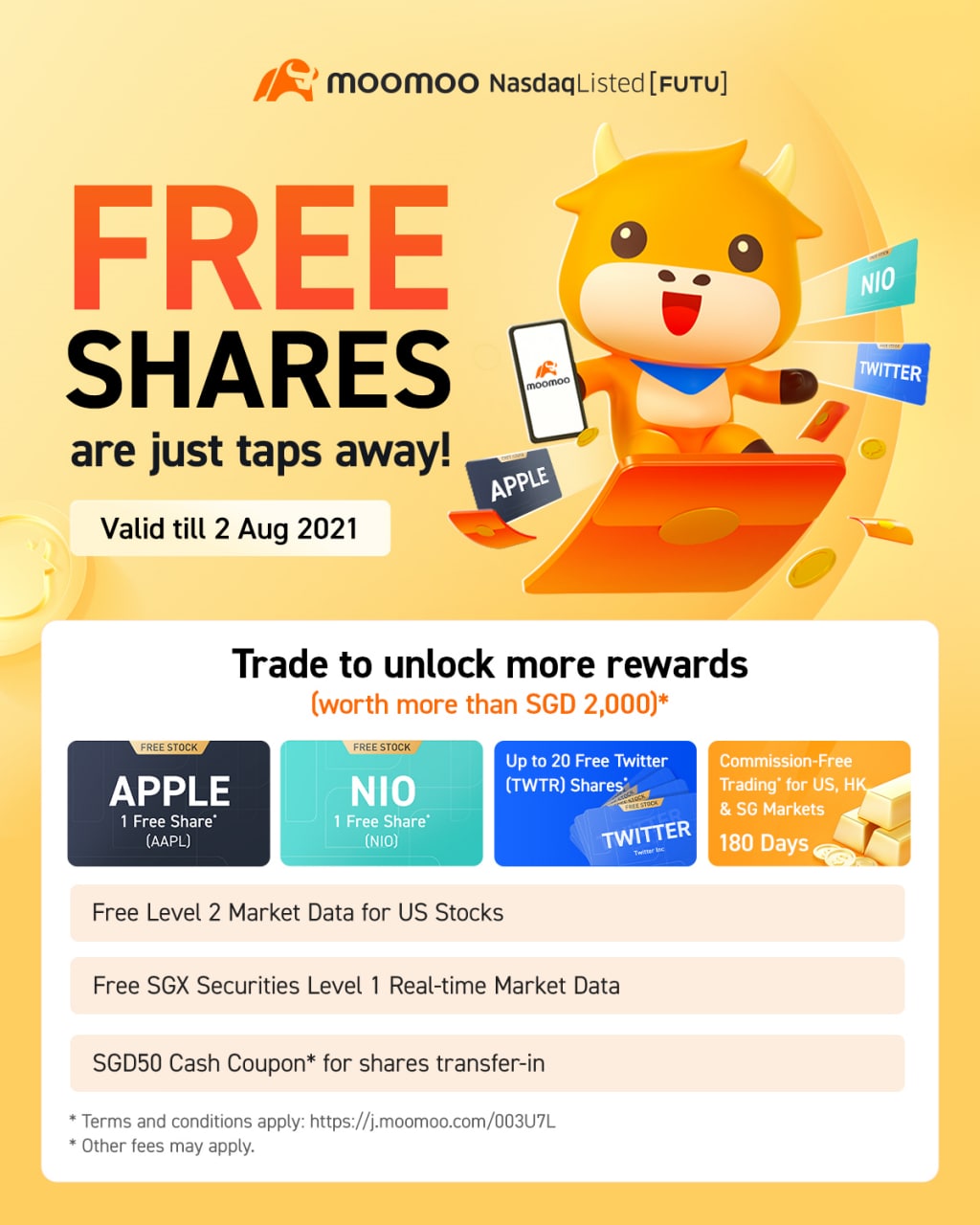 Sign Up with New Singapore Broker Futu SG and Get 1 FREE Apple Share and  180 Days Commission-free Trading. My Review of moomoo. (September 2021  Update)