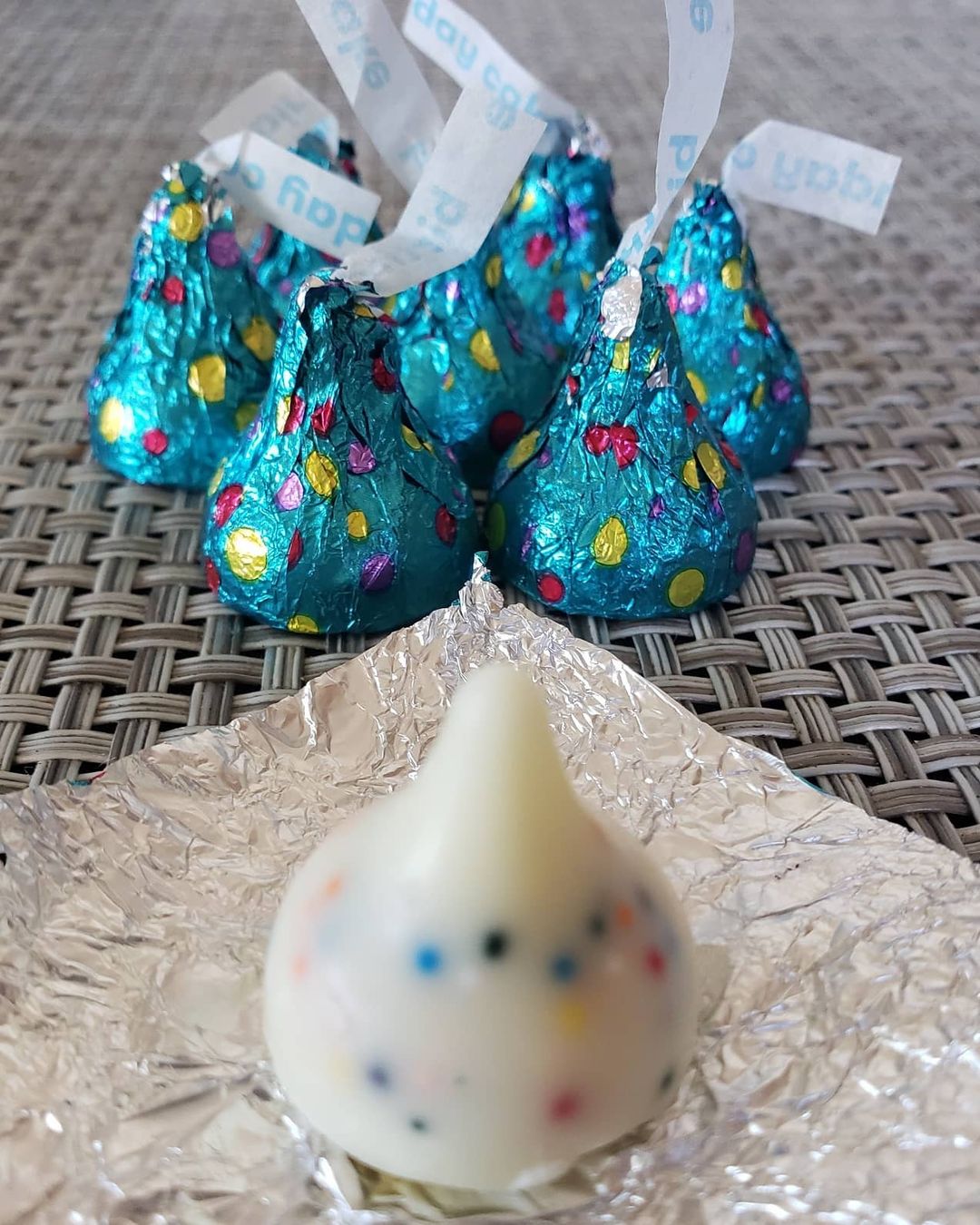 Strawberry ice cream cone & birthday cake Hershey Kisses found at ...