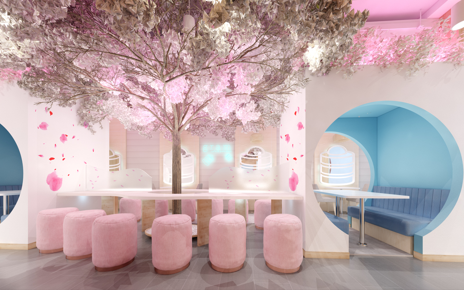 Gram Cafe S Vivocity Outlet Reopens With A Pink Interior Sakura Trees Kitkat Matcha Pancakes On Sep 18 Mothership Sg News From Singapore Asia And Around The World