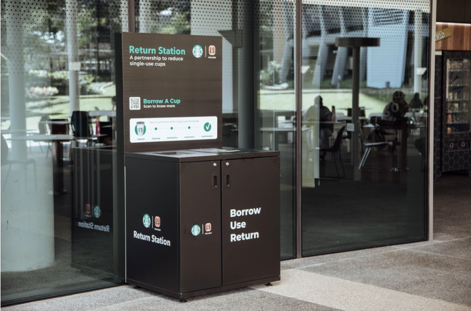 Starbucks launches a reusable Borrow A Cup program at three stores in  Singapore : Starbucks Stories Asia