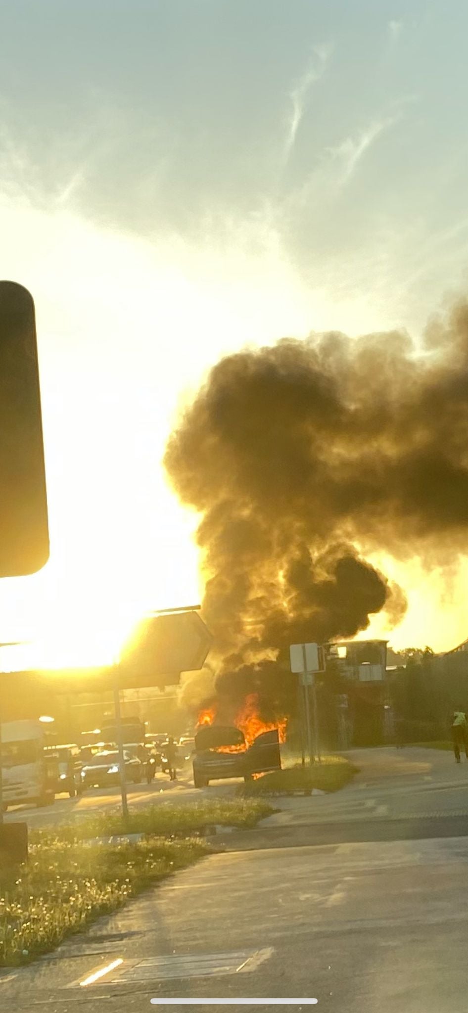 Car catches fire outside Maris Stella High School, son tells driver:  'Mummy, let's get out.'  - News from Singapore, Asia and  around the world