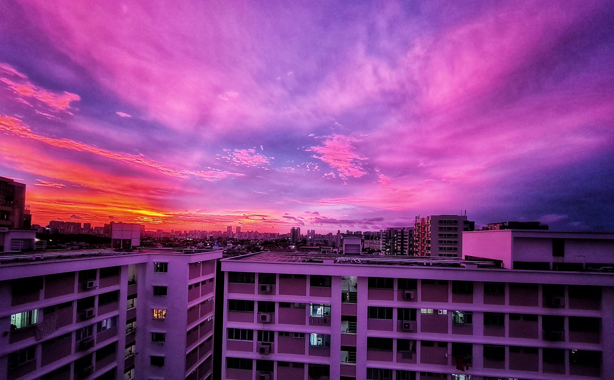 Rainbow spotted during glorious sunset in S'pore on Feb. 7 -   - News from Singapore, Asia and around the world