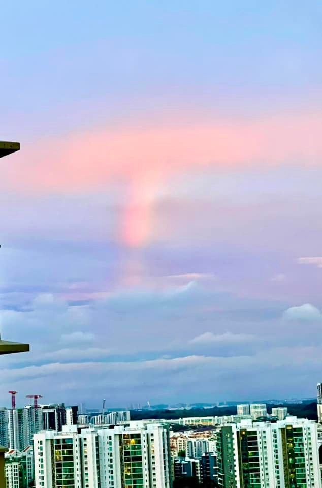 Rainbow spotted during glorious sunset in S'pore on Feb. 7 -   - News from Singapore, Asia and around the world