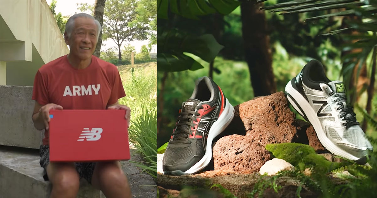 Defence minister tries new SAF Asics New Balance shoes issued to