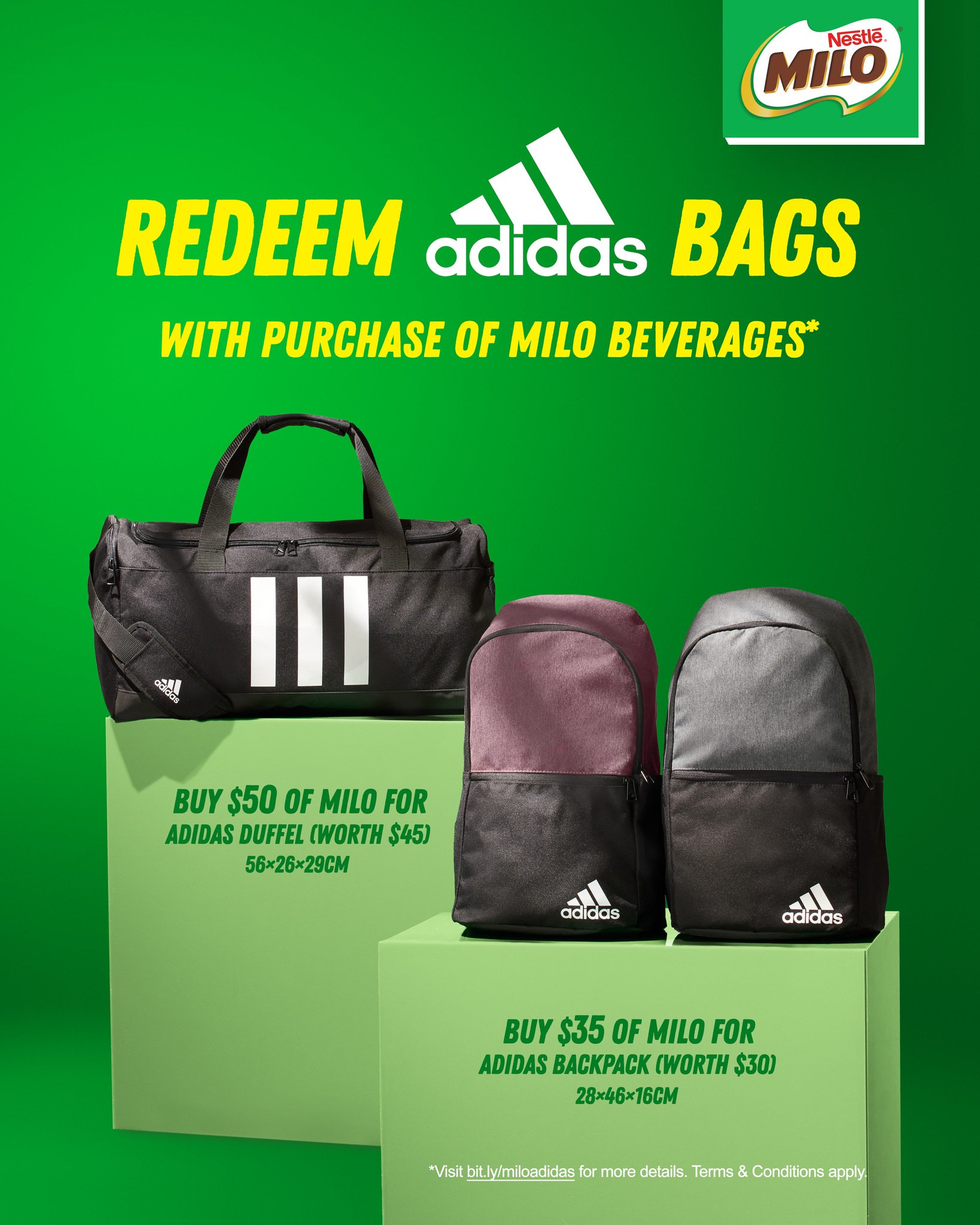 Milo S'pore giving away free Adidas bags when you buy Milo beverages ...