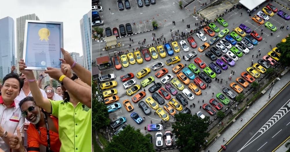 112 auto Lamborghini si sono radunate in un parcheggio di Kuala Lumpur e si sono dirette verso il M’sia Book of Records – Mothership.SG