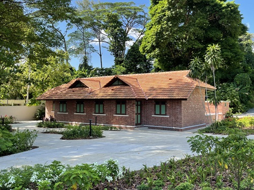 Landscape shot of the restored Railway Staff Quarters.