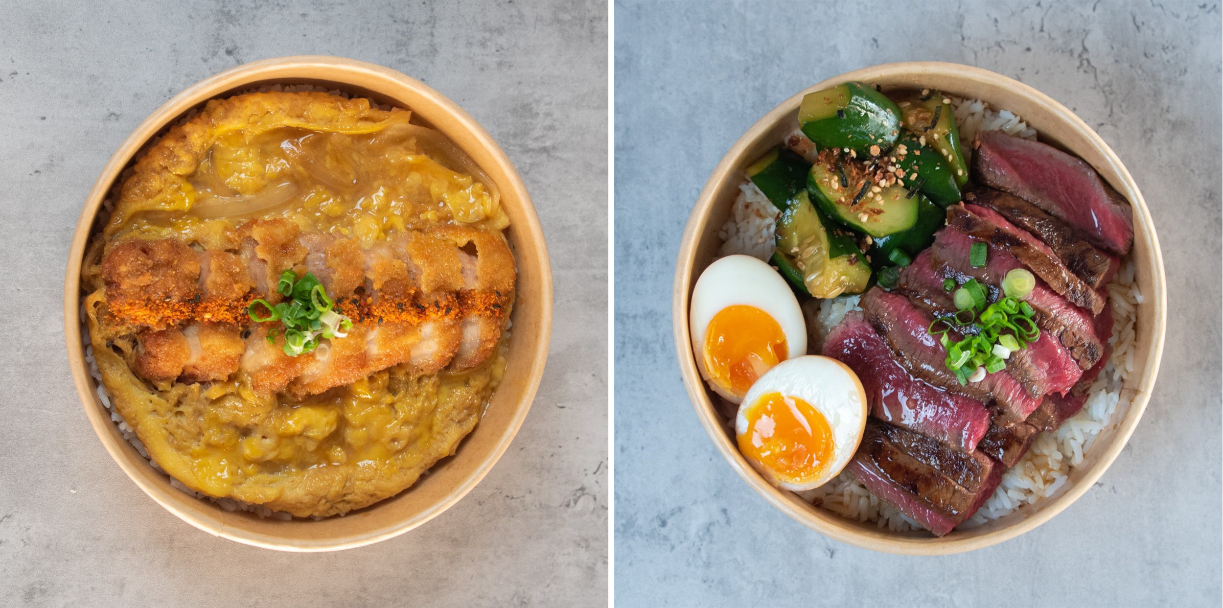 Pork Belly Katsu Don and Wagyu Onigiri Don