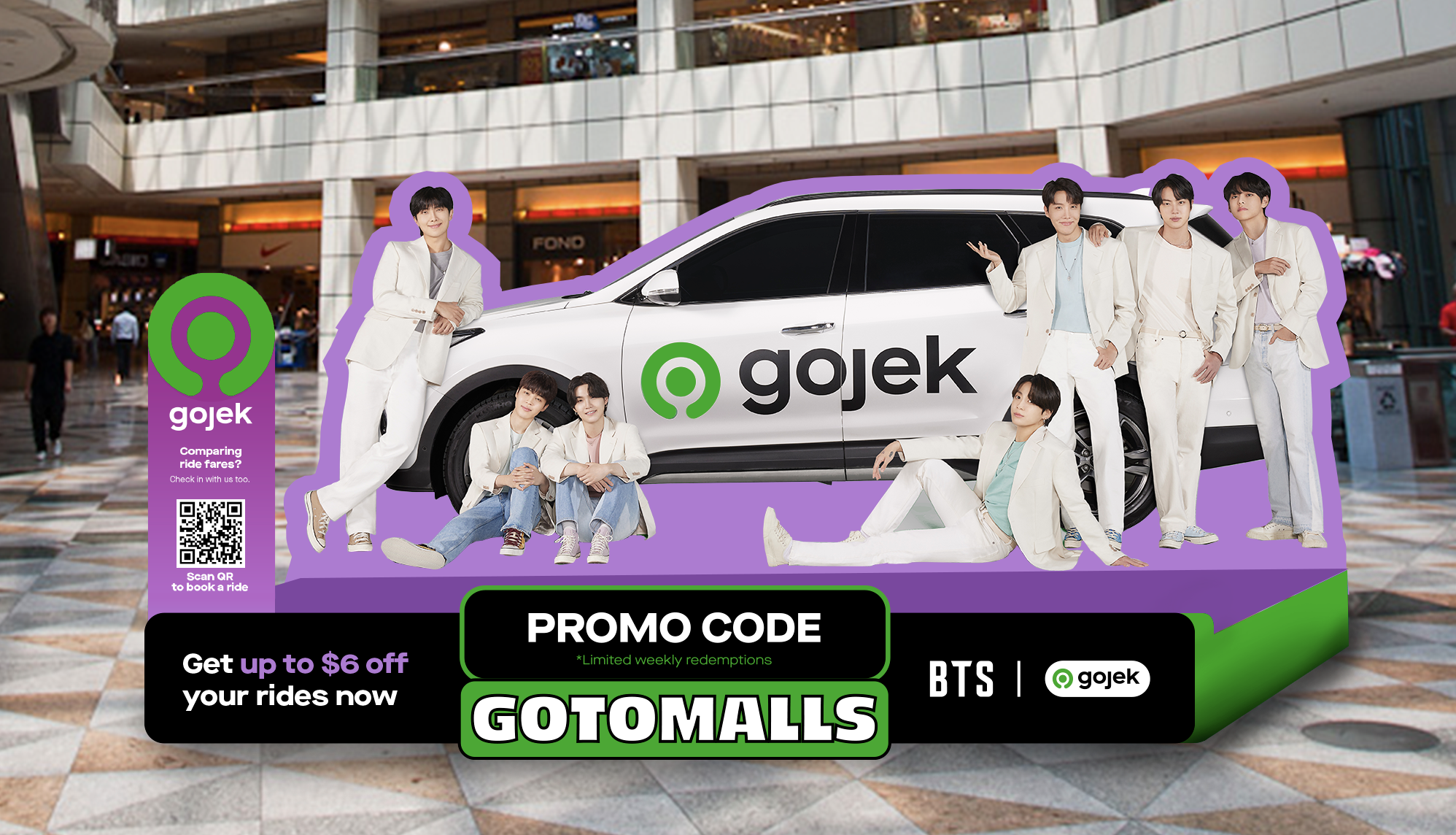 Get free BTS merch by taking a Gojek ride to specific S'pore malls