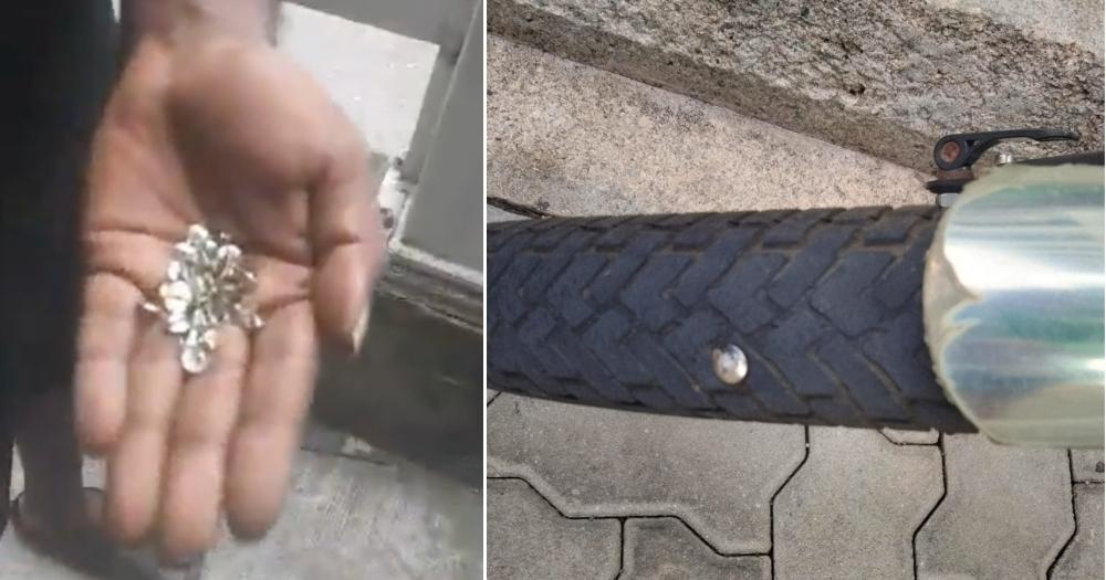 Delivery riders suffer punctured tires after thumbtacks found along park connector in Yishun