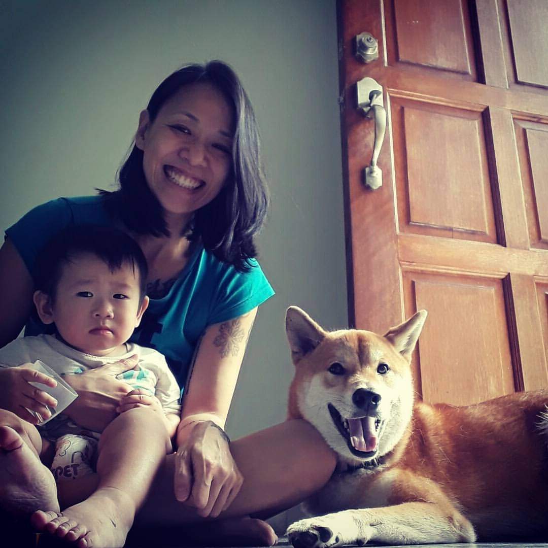 Photo of Dranix with Chow and his dog.