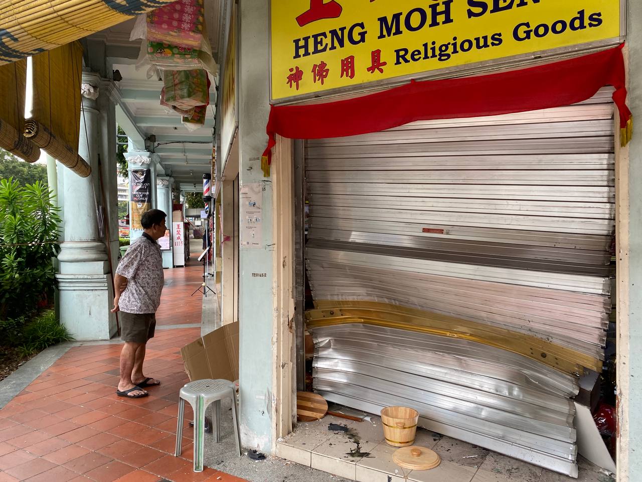 Heng Moh Seng's mangled storefront
