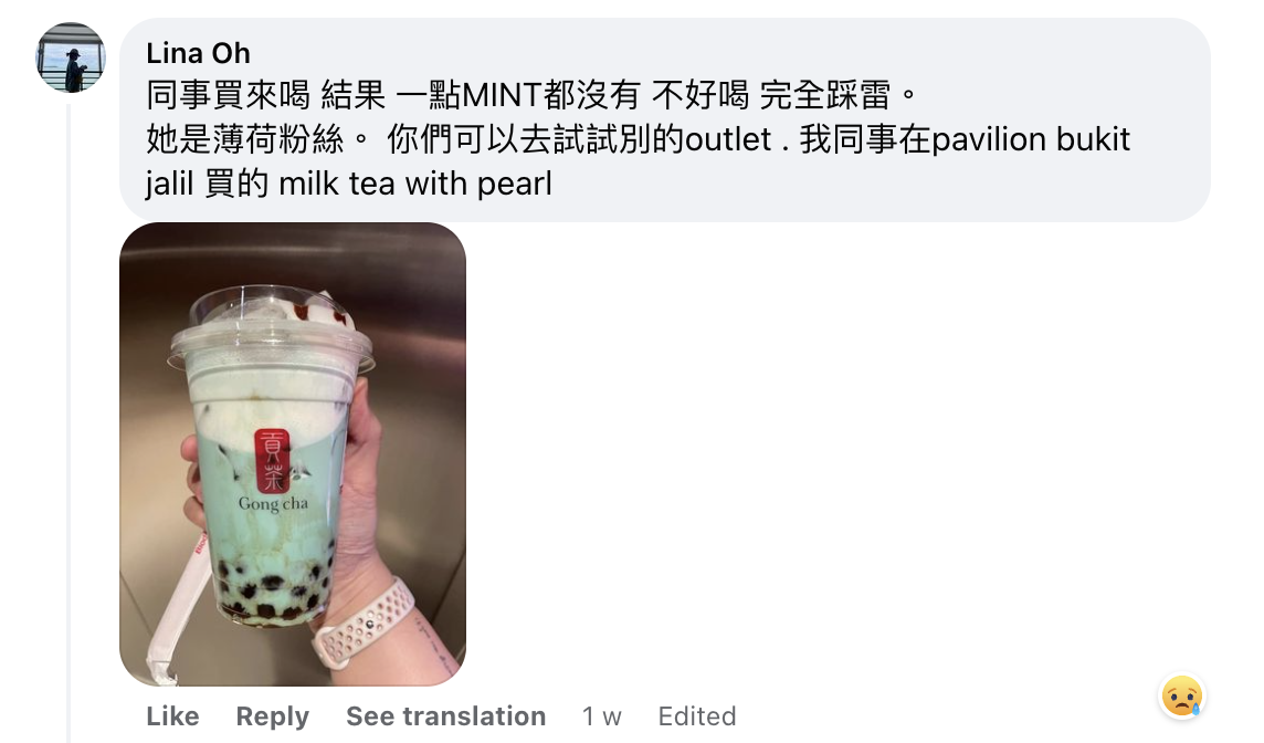 Gong Cha M sia sells out mint chocolate drinks in most stores