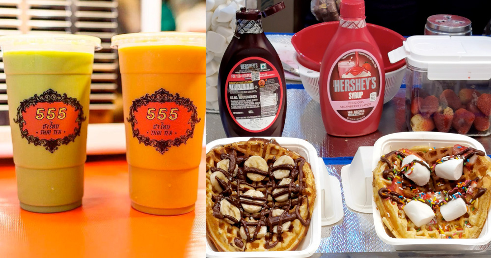 Thai milk tea and waffles