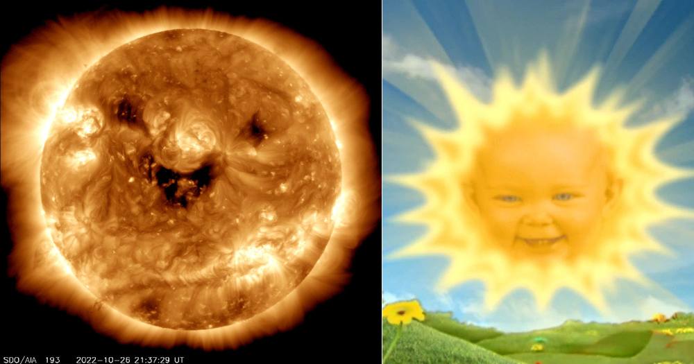 NASA captures photo of 'smiley face' Sun like it's Baby Sun from ...