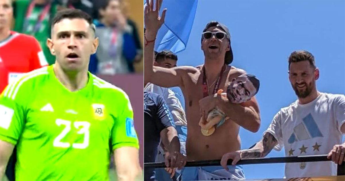 Argentina goalie Emi Martinez slammed again for carrying doll with Kylian  Mbappe's face - Mothership.SG - News from Singapore, Asia and around the  world