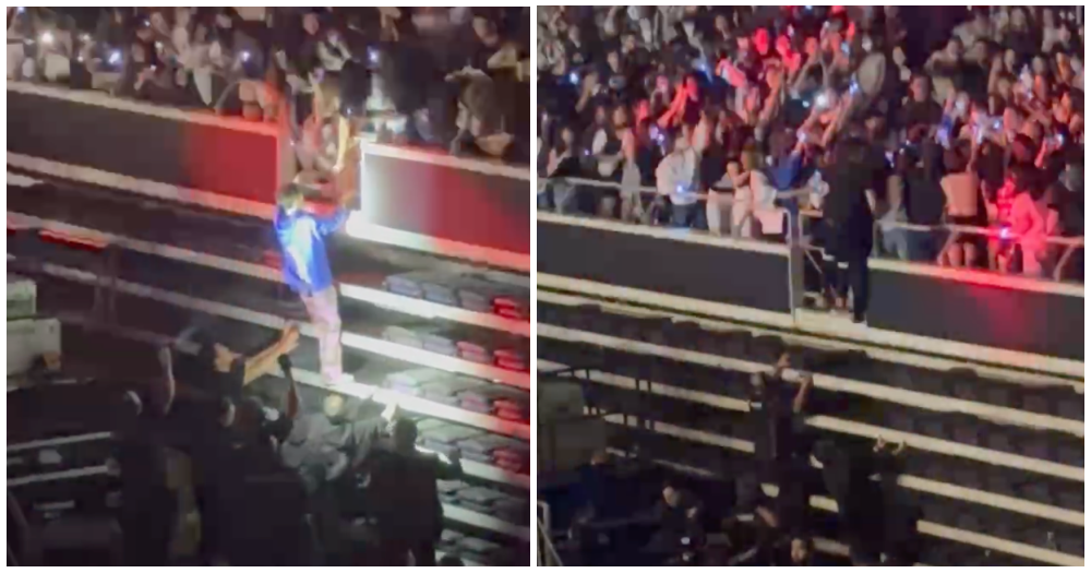 Jackson Wang climbs up terrace like Spider-Man to see fans during S ...