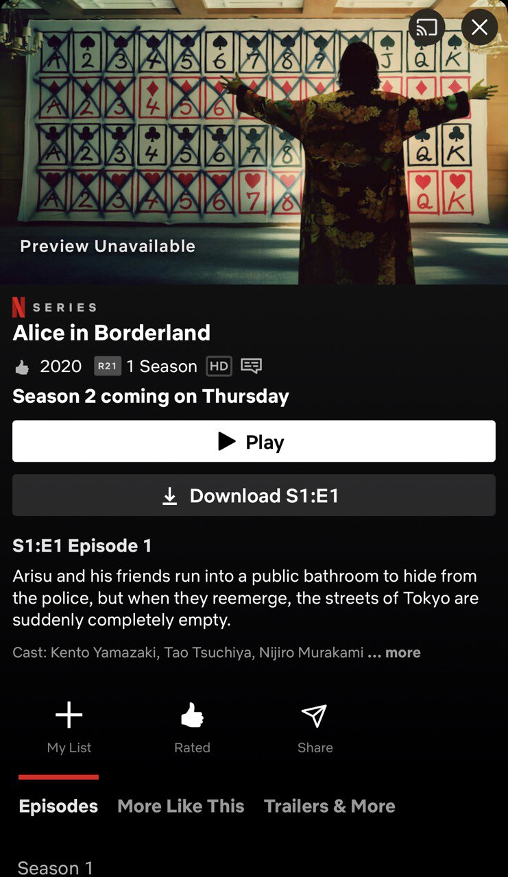 Alice in Borderland, Trailer oficial 2