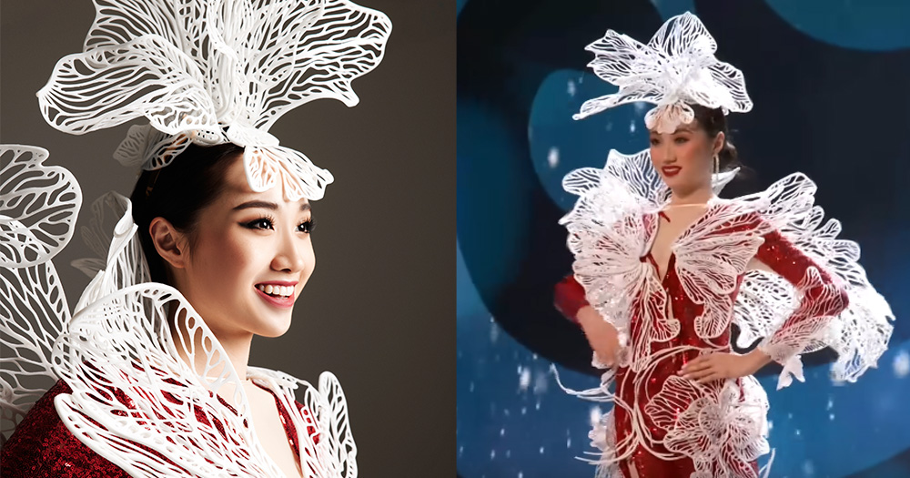 Miss Universe S'pore dons 3Dprinted Vanda Miss Joaquim orchids for