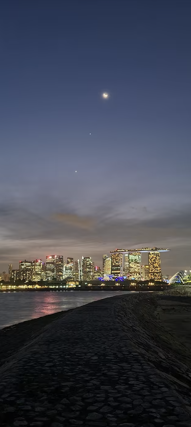moon venus jupiter align over singapore