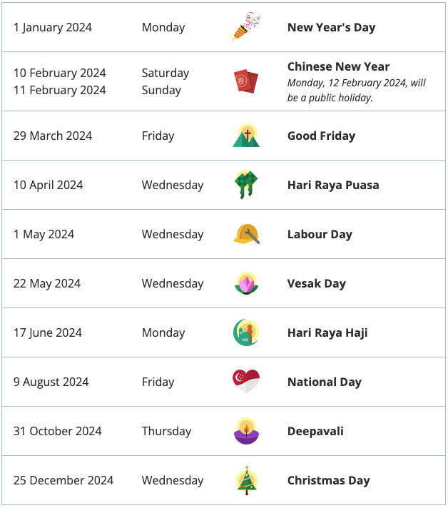 2024 Public Holidays Singapore Mom Edita Gwenora