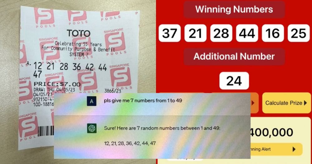 S pore Man Asks ChatGPT For Toto Numbers Wins S 40 Mothership SG 