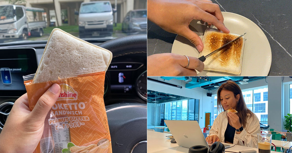 New crustless, fussfree Sunshine Poketto Sandwich with filling so