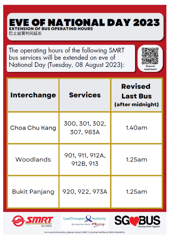 Late-Night National Day Eve? No Problem - Extended Train and Bus Timings Got You Covered!