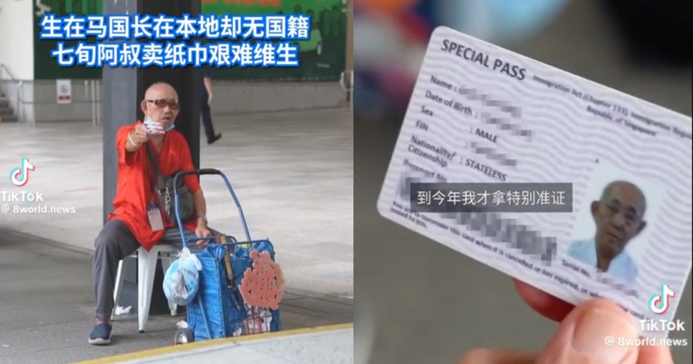 Stateless man, 76, sells tissue at Paya Lebar, eats 1 meal a day & avoids the doctor to save money