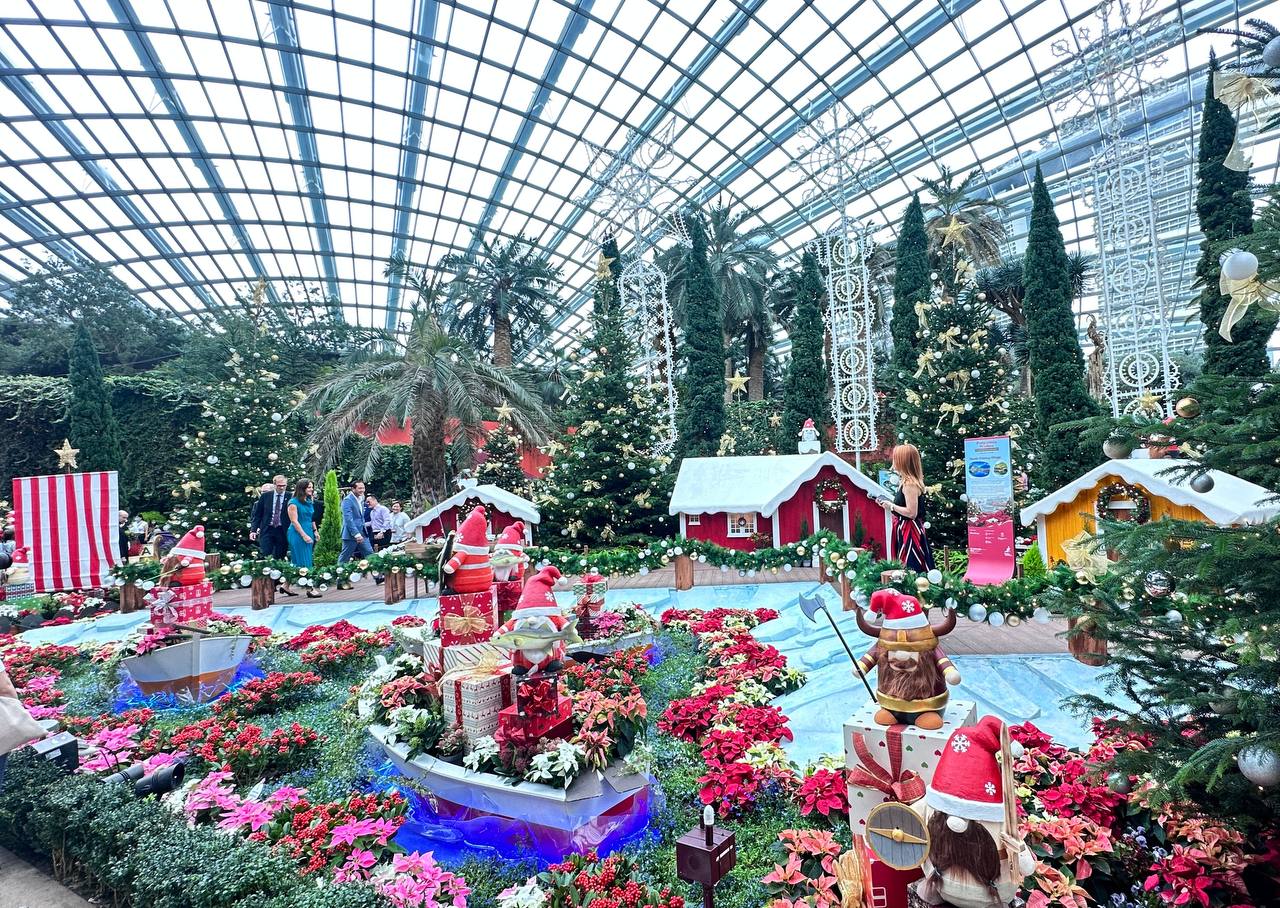 Vikingthemed Christmas floral display at Gardens by the Bay till Jan