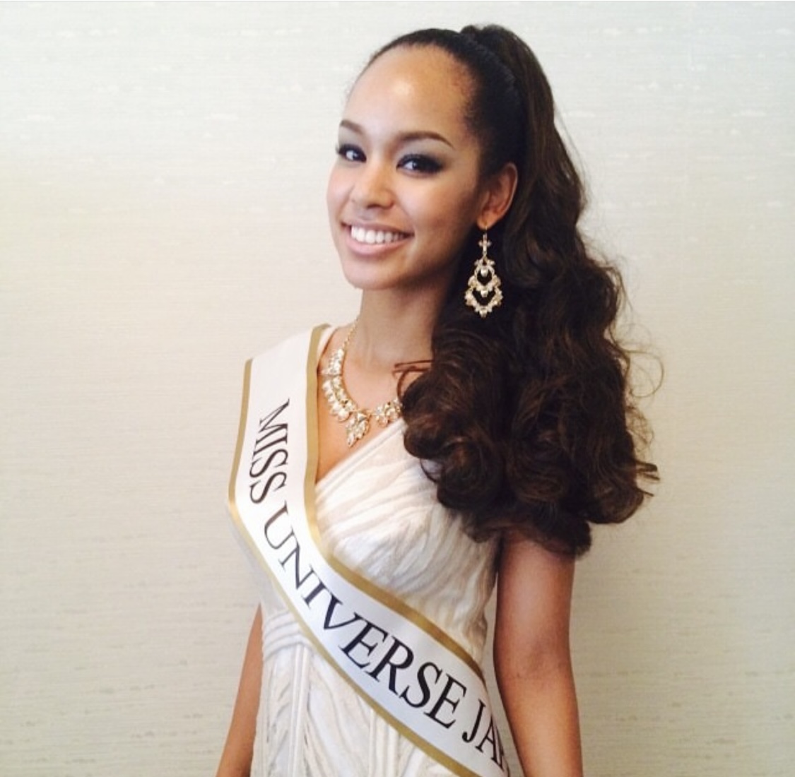 Ariana Miyamoto wearing her Miss Universe sash.