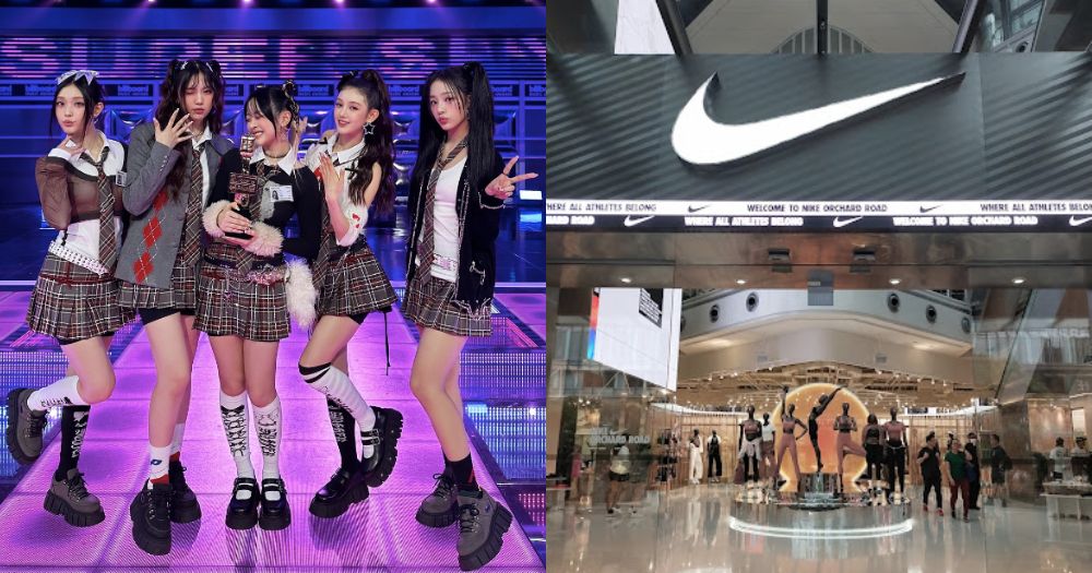 NewJeans performing live at Orchard Road Nike store on Feb. 3