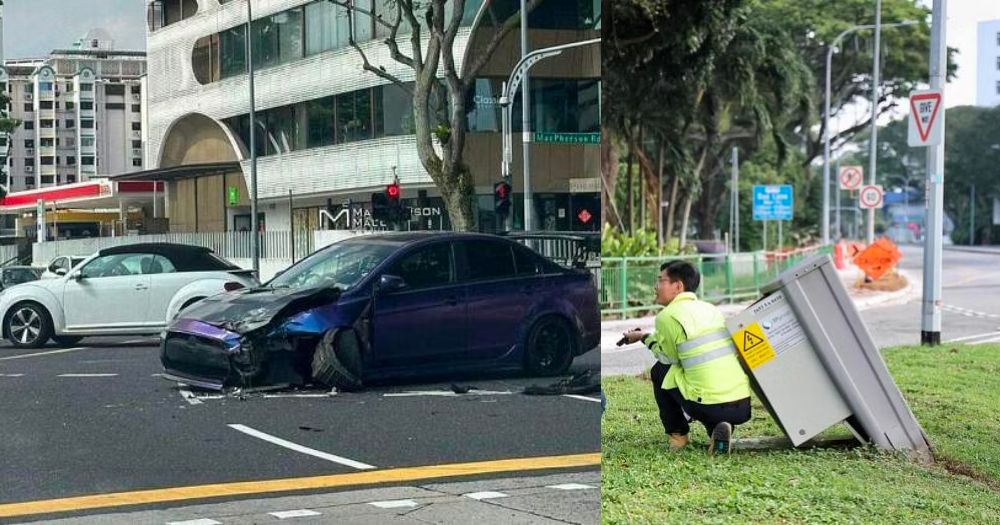 2 cars collide at Macpherson Mall traffic junction, 5 injured including 1-year-old baby