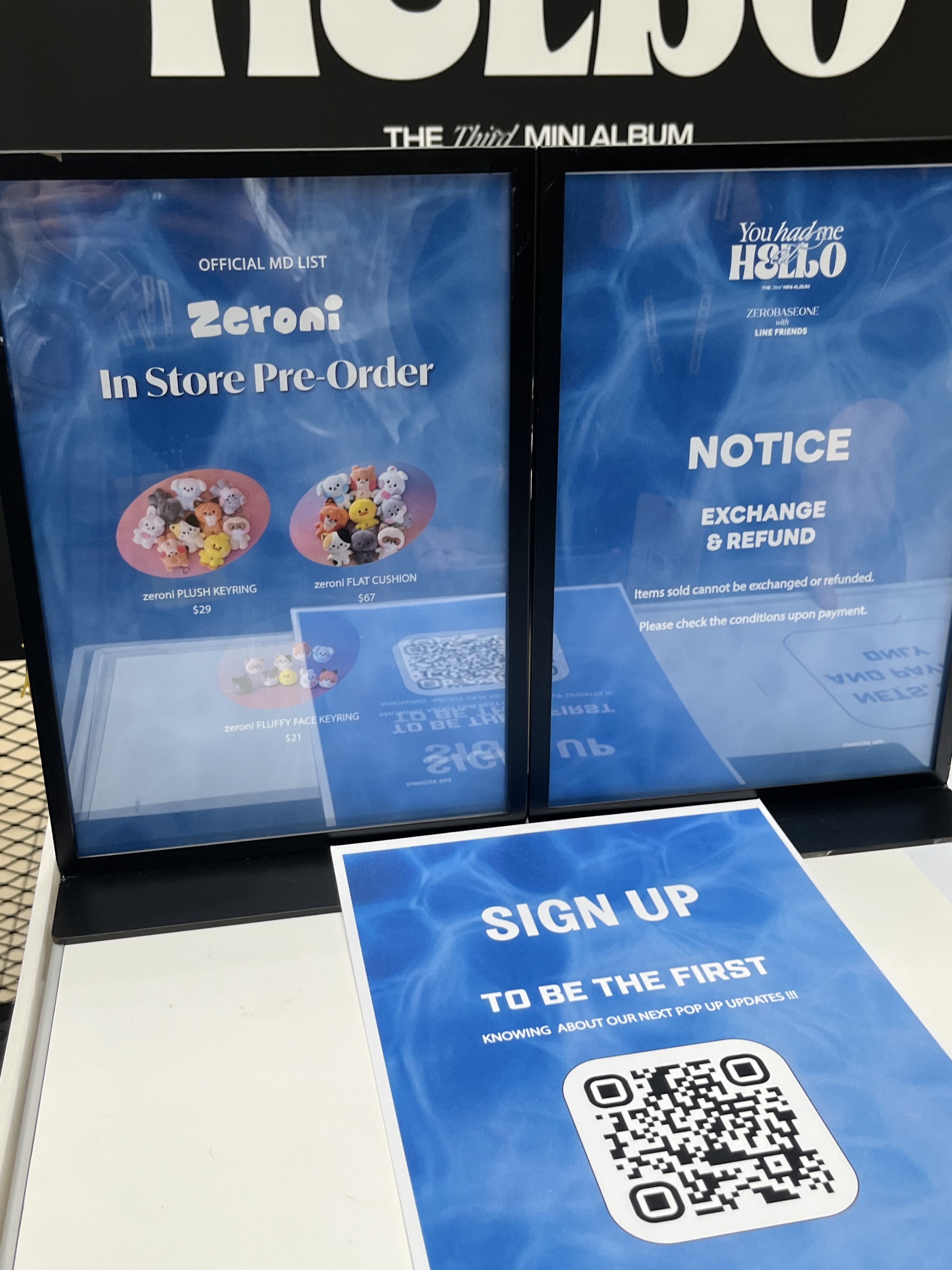 Pop-up counter info