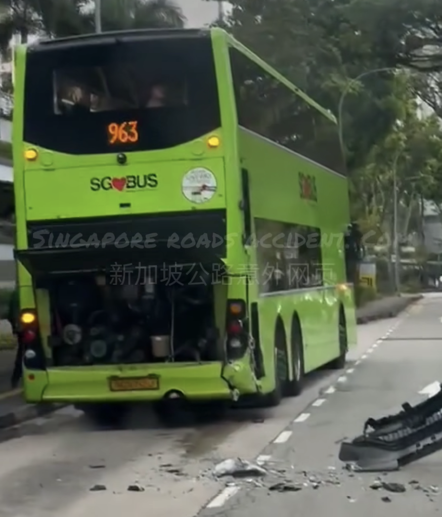 Car's bonnet & rear of bus damaged in Hillview: Driver, 70, assisting ...