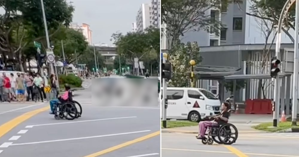 PMA user cuts diagonally across Sengkang road junction causing oncoming ...