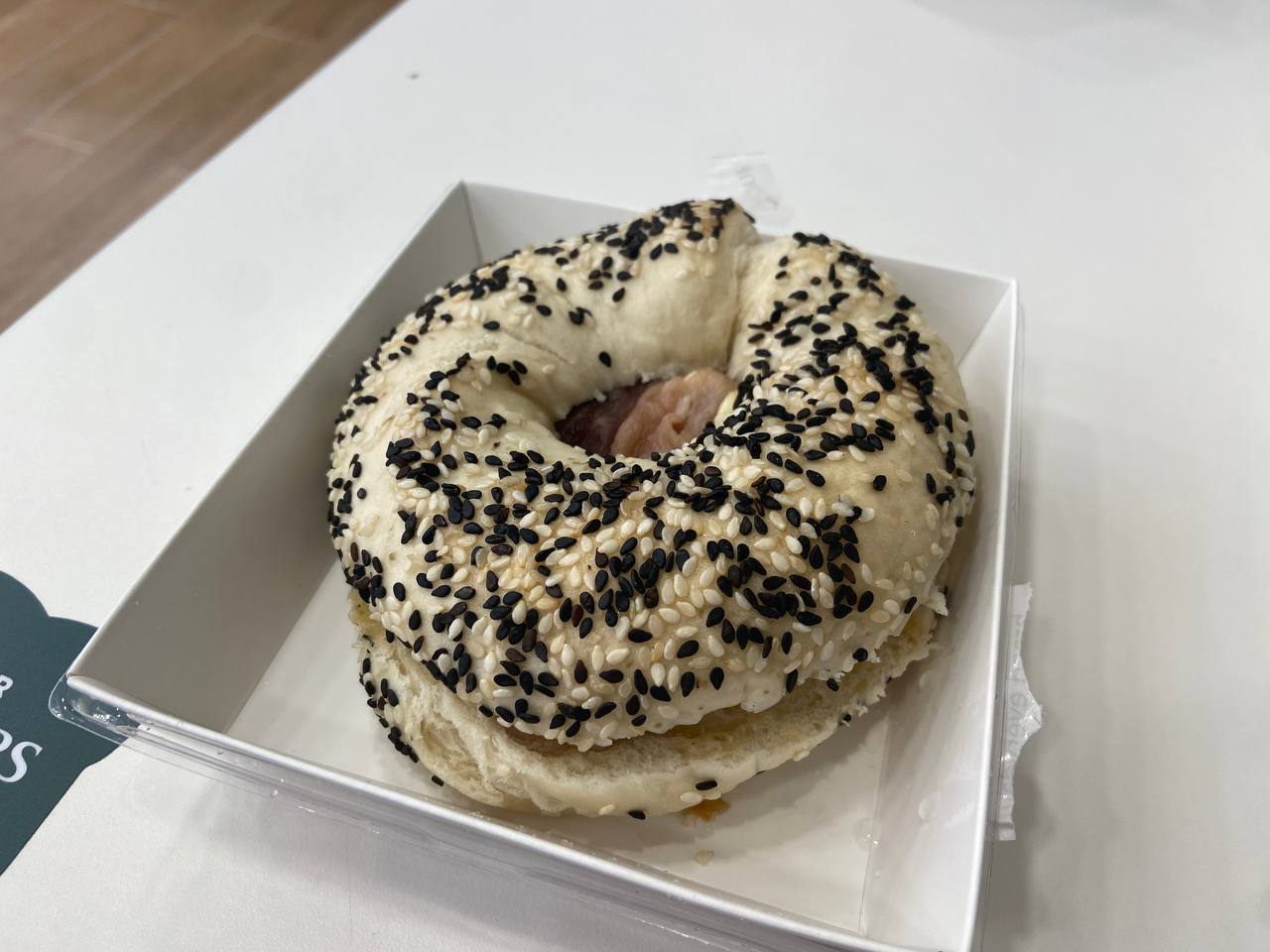 Tous Les Jours Singapore Egg Sesame Bagel Sandwich