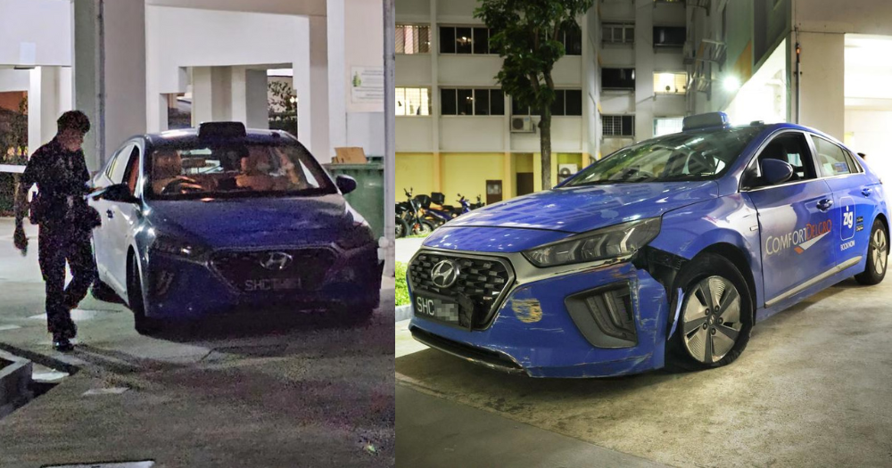 Taxi ends up under Choa Chu Kang block, man, 71, arrested for drink ...