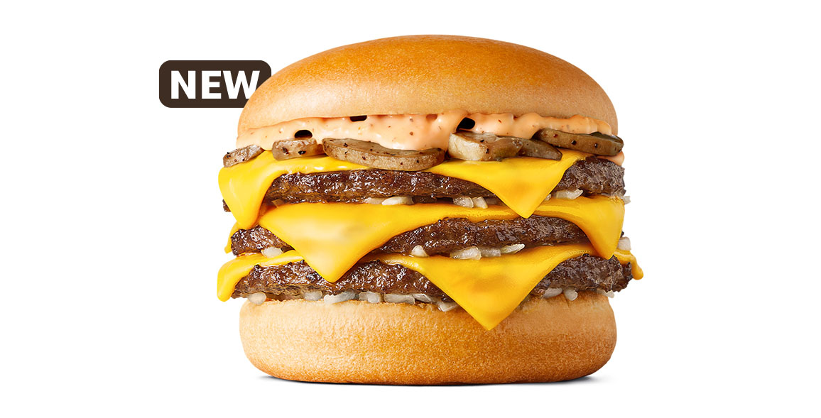 McDonald's Creamy Mushroom Triple Cheeseburger