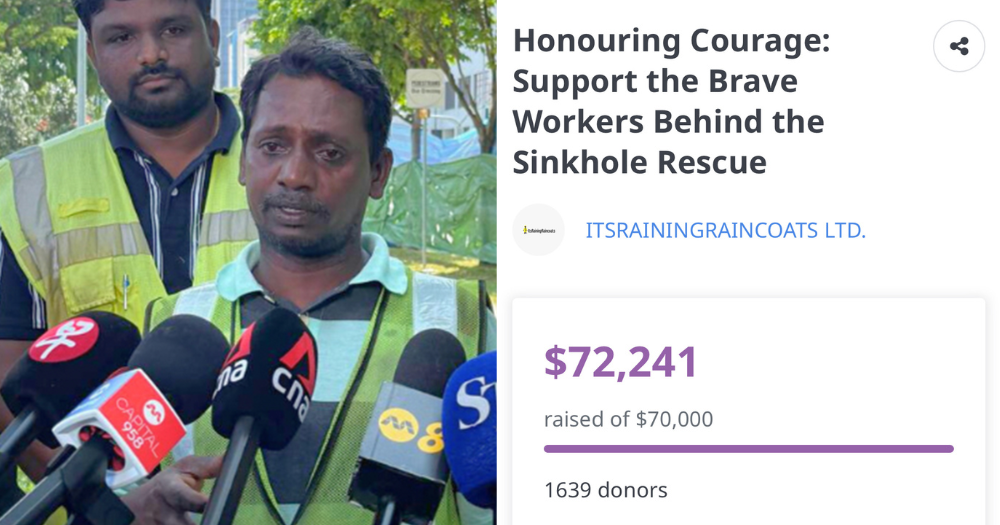 Over S$70,000 raised by ItsRainingRaincoats for migrant workers in Tanjong Katong sinkhole rescue