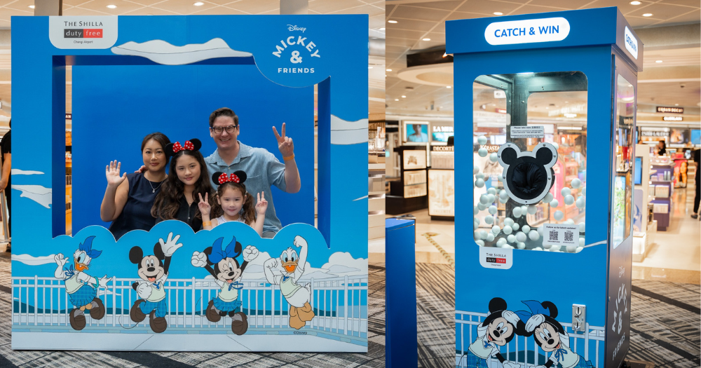 Changi Airport passengers can win guaranteed store vouchers, redeem limited edition Mickey & Friends-themed gifts at The Shilla Duty Free until Aug. 24