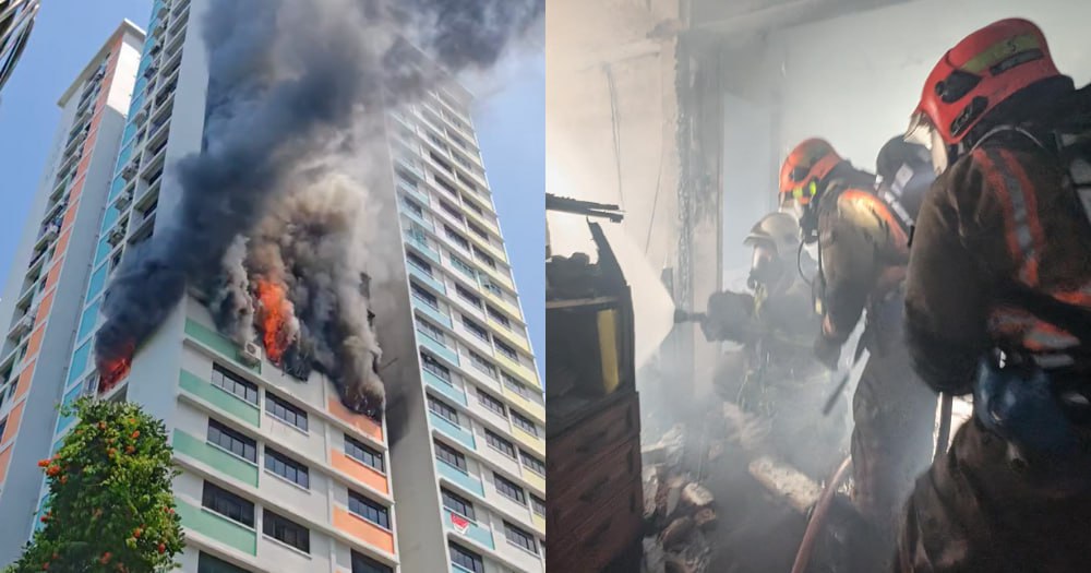 7 people, including a child & firefighter, sent to hospital after Toa Payoh HDB fire