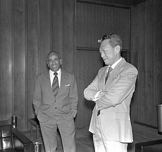 Lee Kuan Yew and S Rajaratnam in 1975