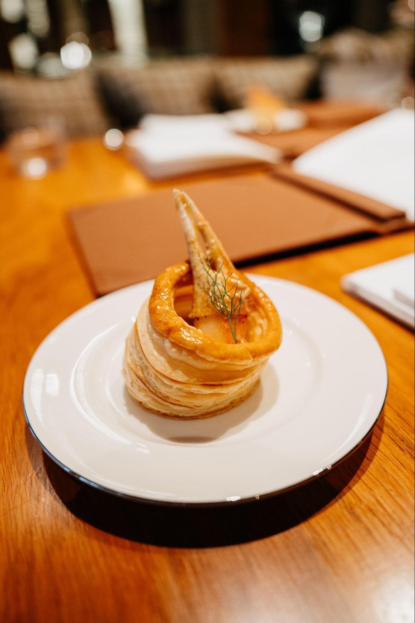 ASC Seafood Vol-au-Vent with prawns, crab, and seafood bisque.