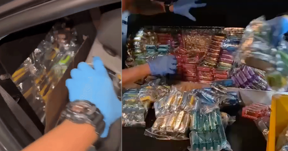 elfbar nachfüll pod läuft aus M'sia-registered car caught at Woodlands Checkpoint with 1,169 vapes hidden  in modified backseat - Mothership.SG