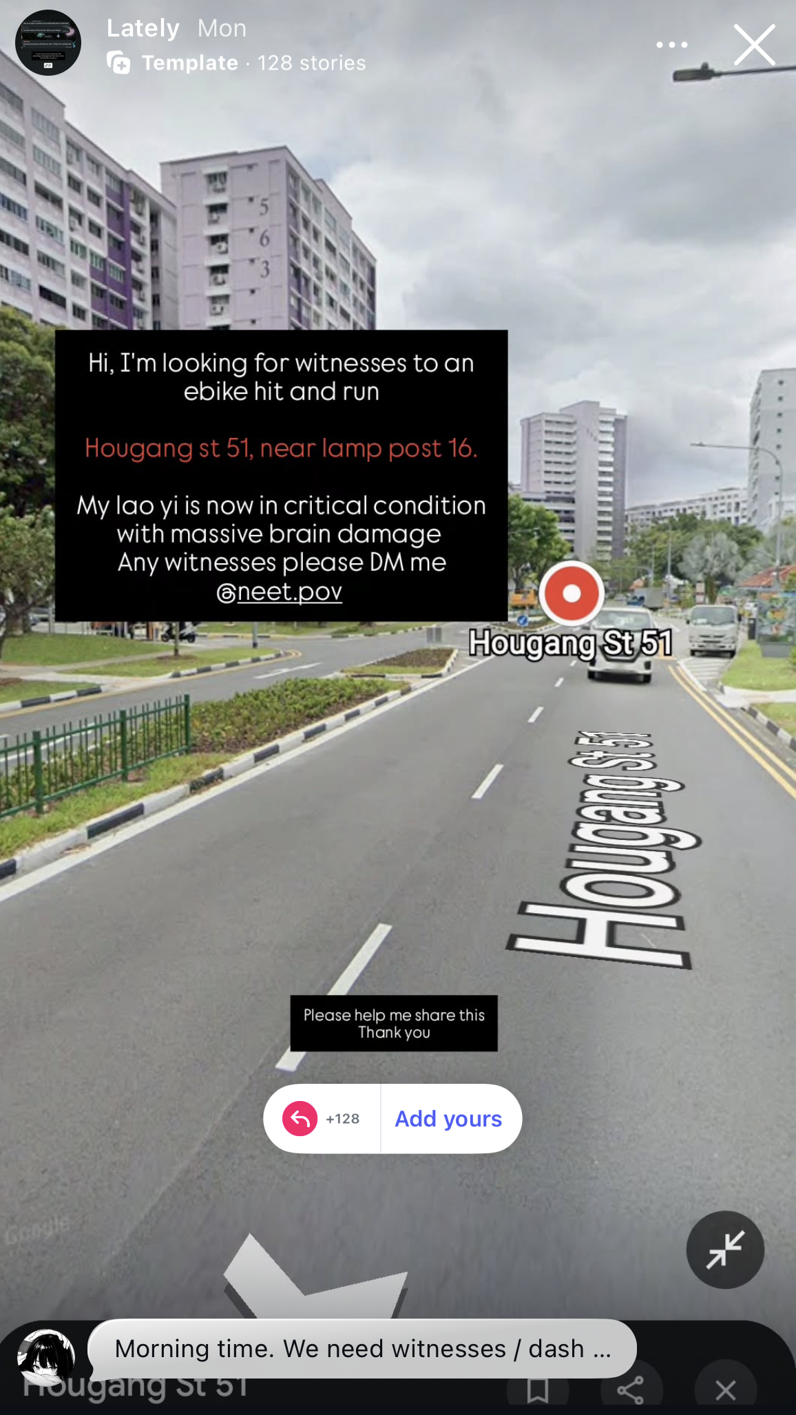 appeal for witnesses hougang ebike
