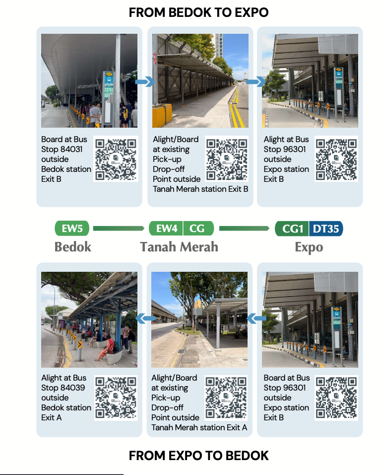Expo MRT to Bedok MRT & City During EWL Closure (Nov 29 - Dec 8, 2025)