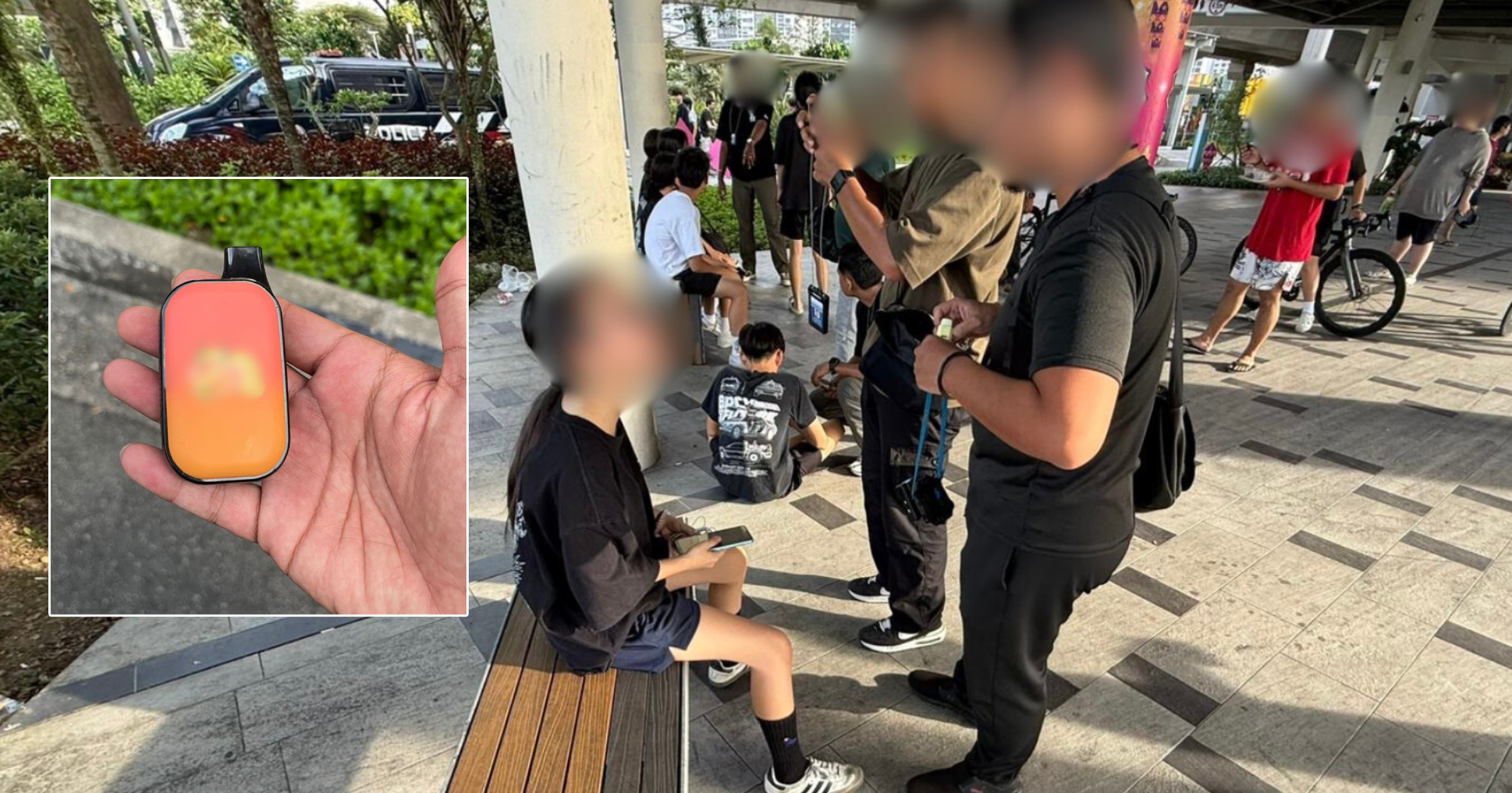 5 persons, aged 15-37, fined on the spot for vaping after ops in Yishun & Punggol, 1 suspected Kpod seized for testing